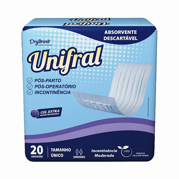 ABSORVENTE UNISSEX INCONTINENCIA MODERADA C/20UNID.