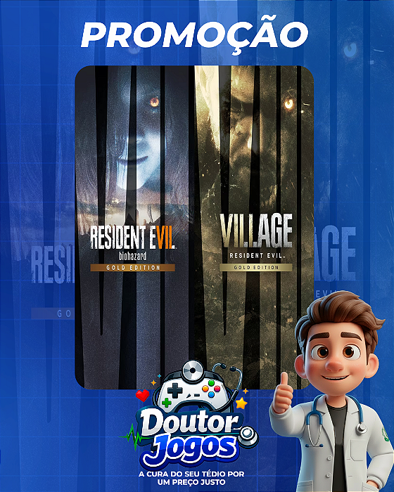 RESIDENT EVIL 7 & VILLAGE GOLD EDITIONS - Mídia Digital PS4/PS5