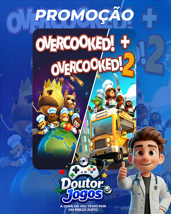 OVERCOOKED! + OVERCOOKED! 2 - MÍDIA DIGITAL PS4/PS5