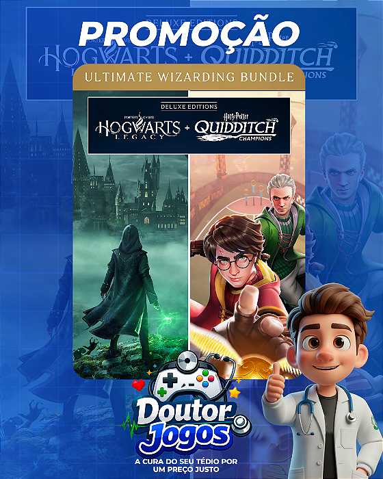 PACOTE EDIÇÃO DELUXE HOGWARTS LEGACY + HARRY POTTER: CAMPEÕES DO QUADRIBOL - MÍDIA DIGITAL PS4/PS5