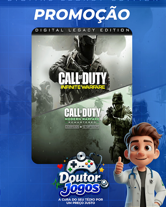 CALL OF DUTY: INFINITE WARFARE + MODERN WARFARE REMASTERED - Mídia Digital PS4/PS5