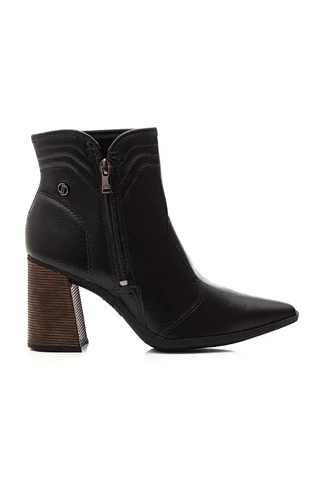 Bota Cano Curto Dakota D2395 Preto Salto Bloco Trabalhado