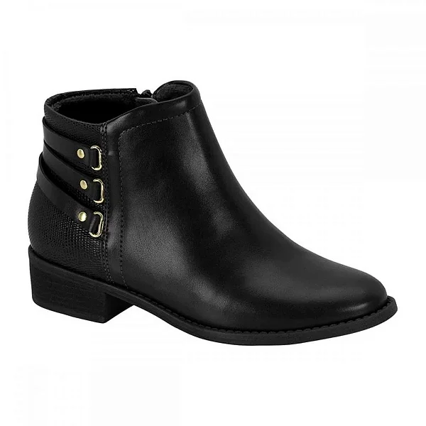 Bota Cano Curto Modare 7057.218 Preta Peluciada