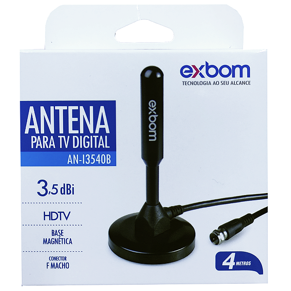 Antena p/TV digital imã exbom AN-1354BB