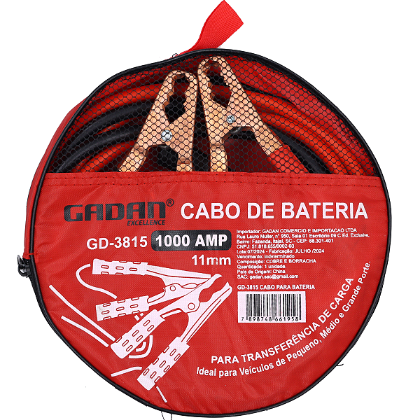 Cabo de carga p/bateria 1000 amp - Gadan