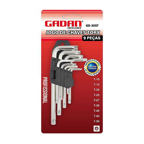 Chave torx c/9 peças (grande) - Gadan