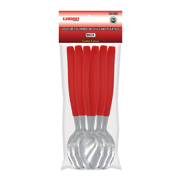 Colher cabo plástico c/6un - Gadan
