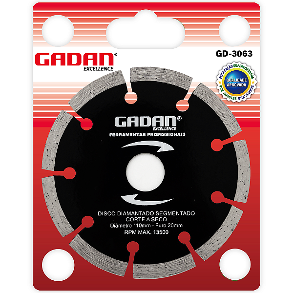 Disco de corte 4" diamantado segmentado - Gadan
