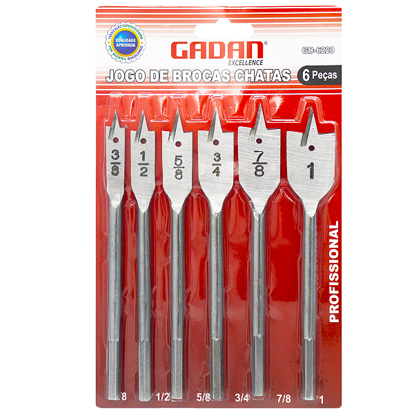Jogo de broca chata com 6 peças - GAdan