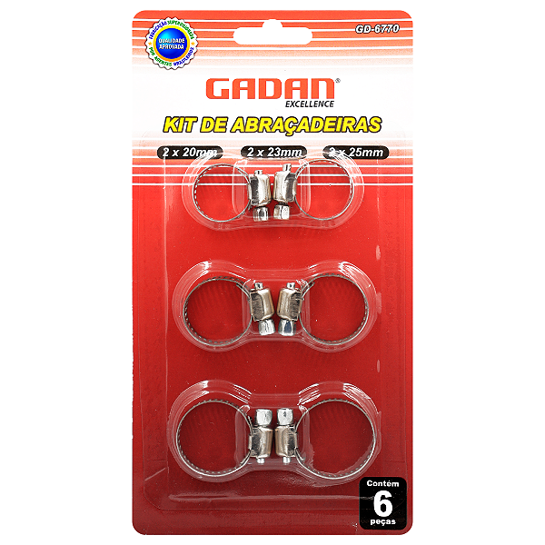 Kit abraçadeira de metal 6un - Gadan