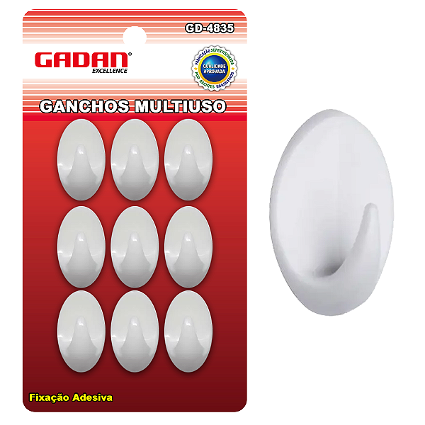 Kit com 9 ganchos multiuso - Gadan