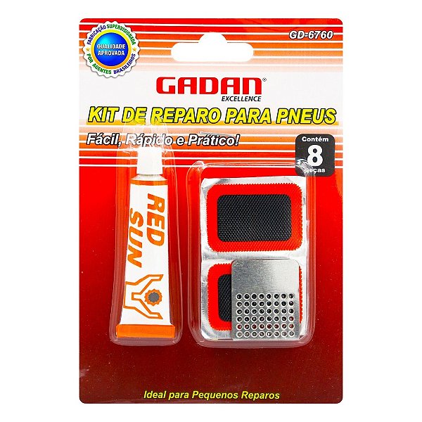 Kit reparo de pneu automotivo c/8 peças - Gadan
