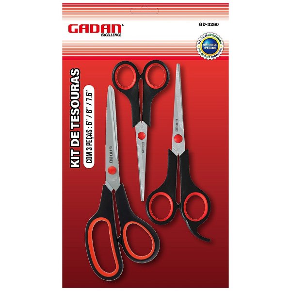 Kit de tesoura c/3un - Gadan