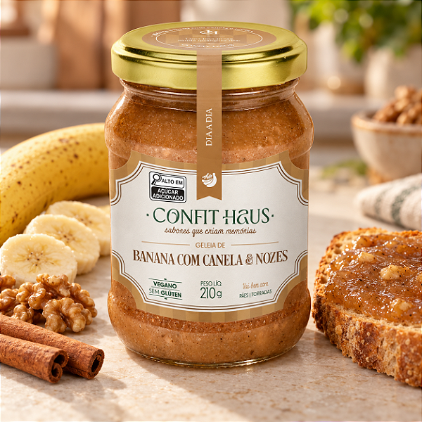 Geleia de Banana com Canela e Nozes Confit Haus 210g