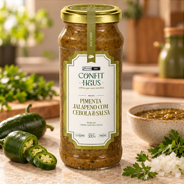 Molho de Pimenta Jalapeño com Cebola e Salsa Confit Haus 300g