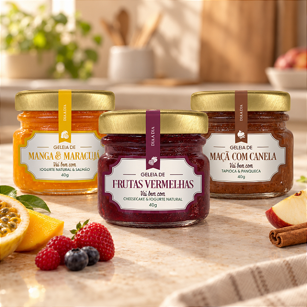 Kit Mini Geleias Tradicionais Confit Haus 120g – 3 Unidades de 40g