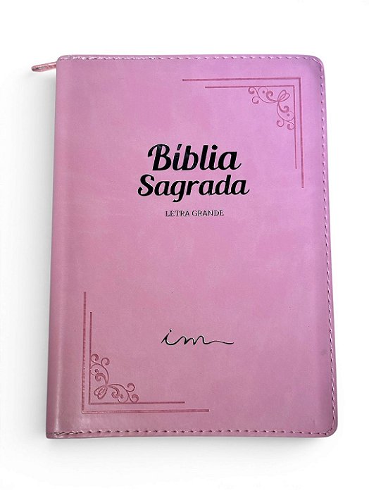 BIBLIA LETRA GRANDE COM ZIPER ROSA
