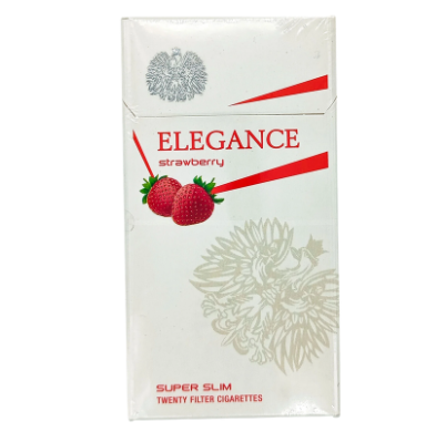 Cigarro Elegance Morango | Super Fino com 20 Unidades