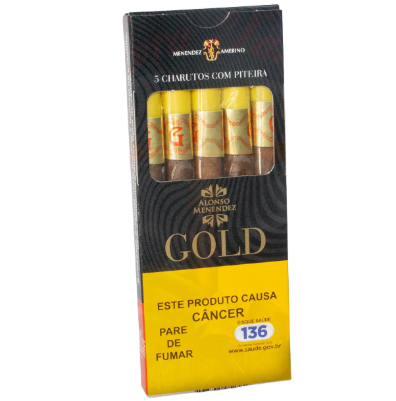 Cigarrilha Gold com Piteira - Caixa com 5 Unidades