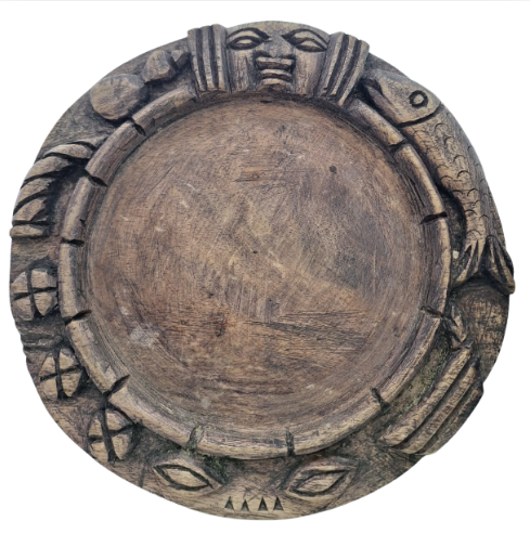 Opon Ifá Pequeno em Madeira Entalhada – Tabuleiro Ritual Yorubá 25cm