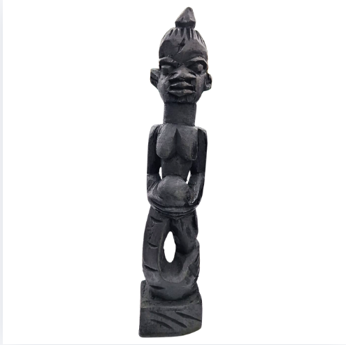 Escultura Africana Yemanjá em Madeira Entalhada – 25cm