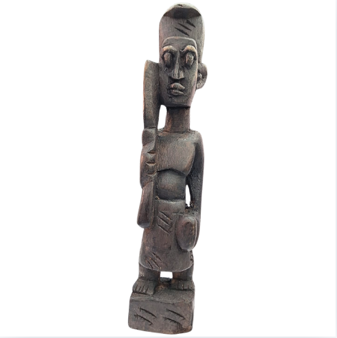 Escultura Africana Ogum em Madeira Entalhada – 24cm