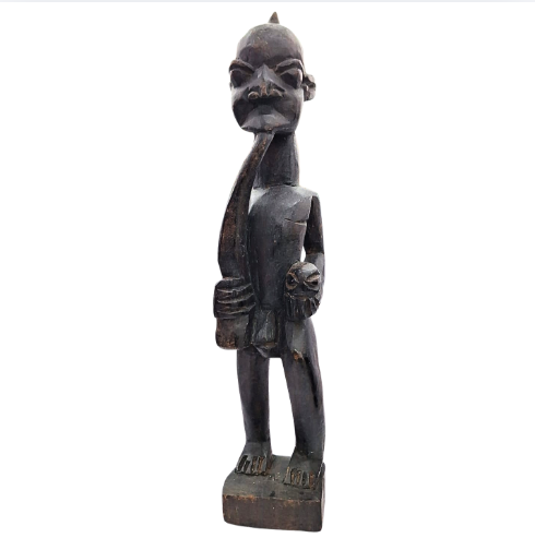 Escultura Africana Exu em Madeira Entalhada – 35cm