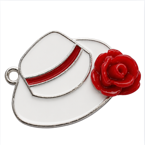 Pingente Chapéu com Rosa – 2,5cm