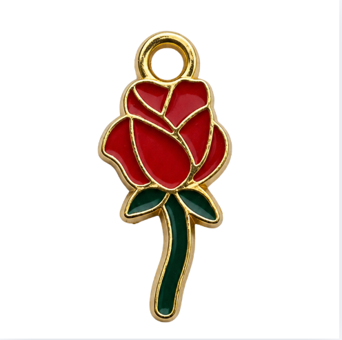 Pingente Rosa Vermelha – 2cm