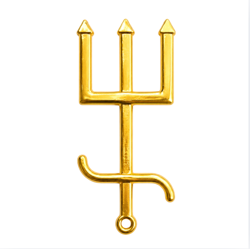 Pingente Símbolo de Exu Dourado – 4,8cm