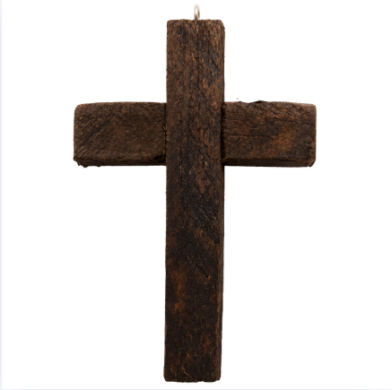 Pingente Cruz de Madeira Artesanal – 5cm
