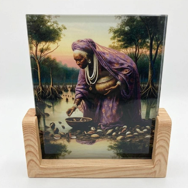 Quadro Luminária Nanã com Base de Madeira – USB