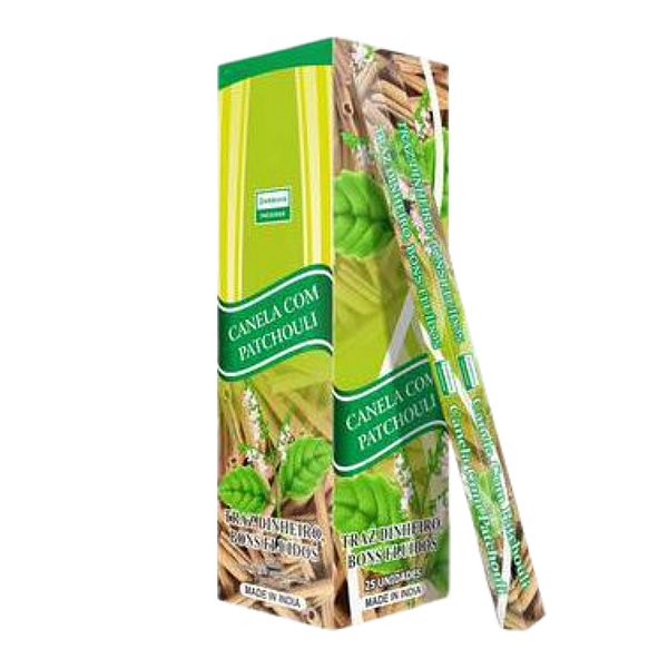 Incenso de Vareta Darshan Canela Com Patchouli - Caixa com 8 Varetas