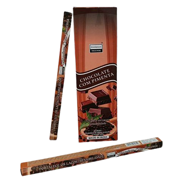 Incenso de Vareta Darshan Chocolate Com Pimenta - Caixa com 8 Varetas