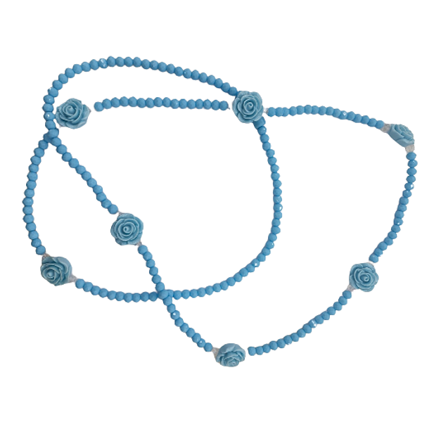 Guia de Cristal Azul Claro com Rosas
