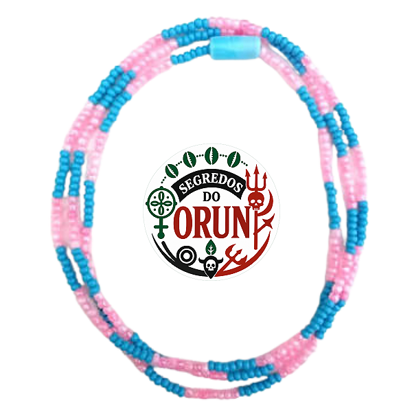 Guia de Miçanga Rosa com Azul