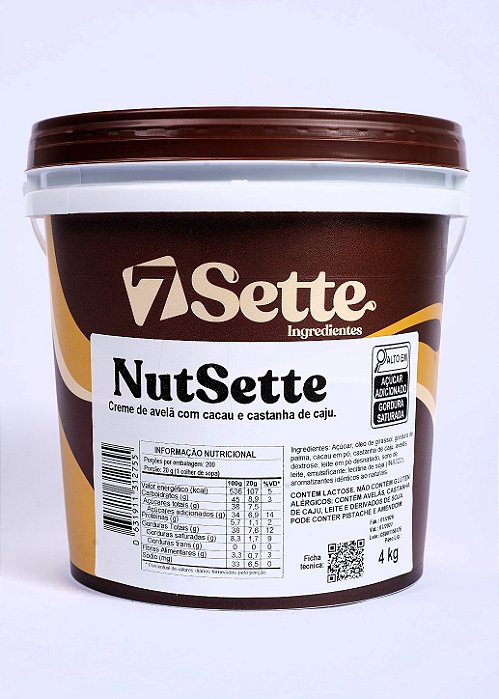 NutSette Creme de Avelã 4kg