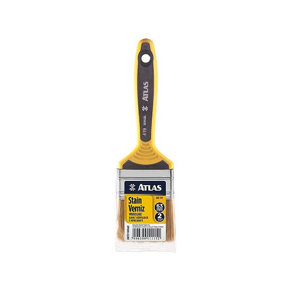 Trincha Para Verniz Cerdas Duplas Atlas 419 2.1/2 Polegadas