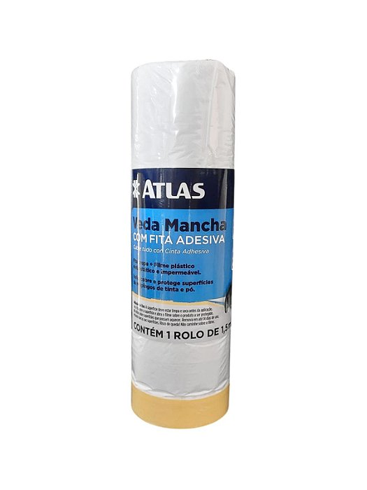Plástico para mascaramento com fita adesiva 1,5mx20m Atlas