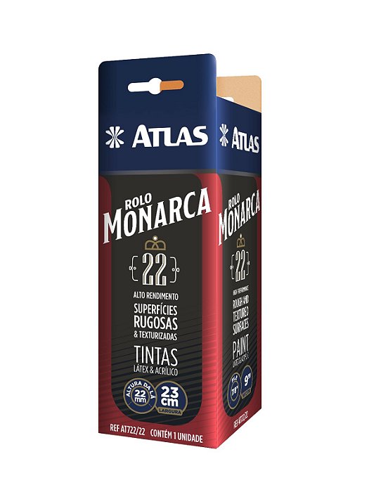 Rolo Para Pintura Monarca 23Cm Altura Da Manta 22mm - Atlas