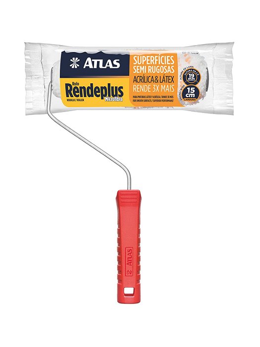 Rolo Para Pintura Rendeplus Microfibra 15Cm AT327/15 - Atlas