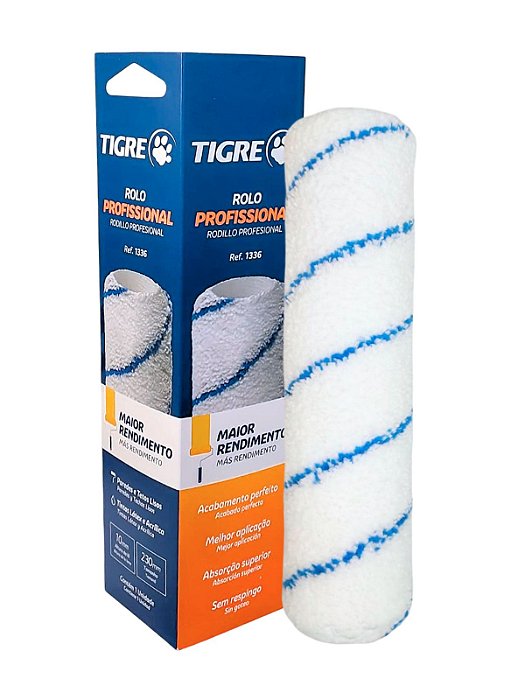 Rolo De Pintura Microfibra 23cm Com Manta De 10 mm 1336 - Tigre