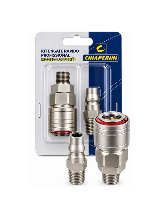 Kit Engate Rápido Macho 1/4" Japonês Pro Para Ar Comprimido Chiaperini