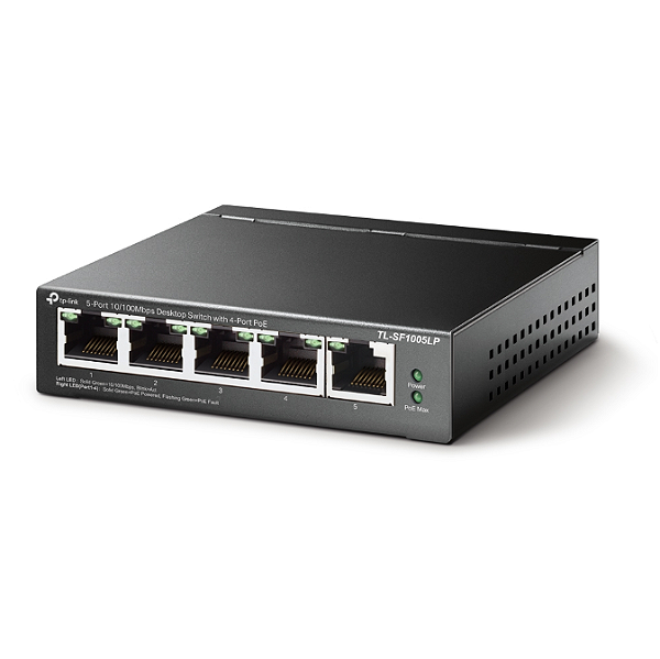 SWITCH DE MESA FAST ETHERNET COM 5 PORTAS (4 PORTAS POE) TL- SF1005LP