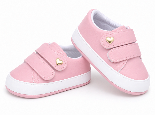 Sapatinho Bebê Recém Nascida Menina Baby Coração Macio Leve