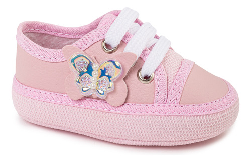 Sapatinho Bebê Menina Princesa Borboleta Leve Macia Confort