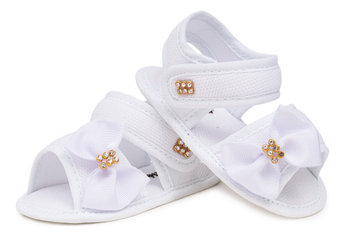Sandália Bebê Menina Recém Nascida Batizado Sandalinha Laço