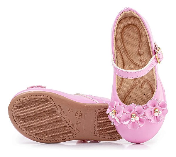 Sapatilha Infantil Menina Princesa Blogueira Flor Macia Leve