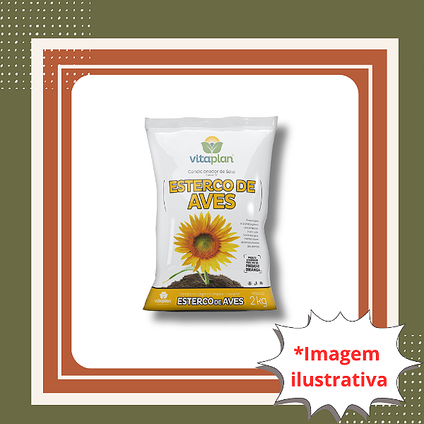 Esterco de Aves 2kg Adubo Orgânico Natural para Plantas e Hortas