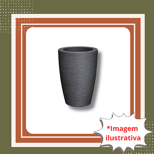 Vaso Decorativo Grafiato Preto 25 Litros para Plantas